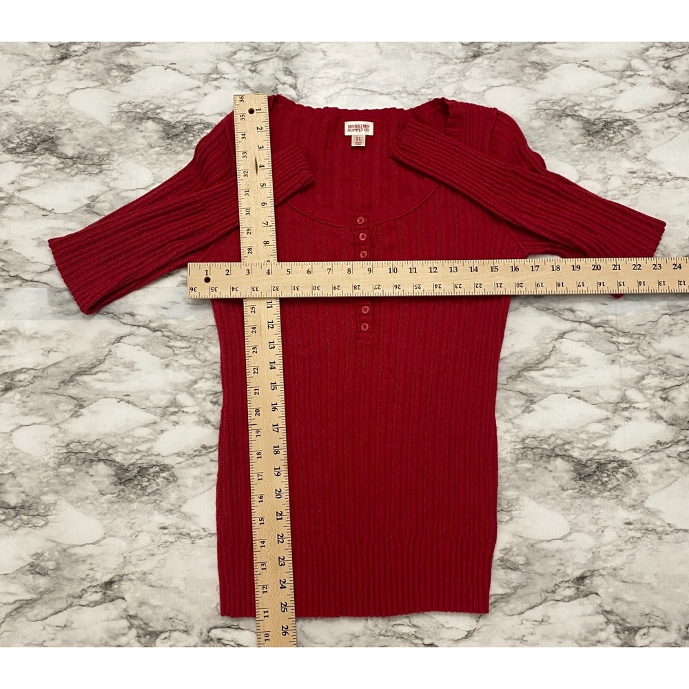 MOSSIMO SUPPLY CO Womens Sweatshirt Size L Red Long Sleeve Pullover Knit - Picture 7 of 9